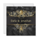 Gold Spider Web Swirls Save The Date