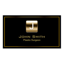 Gold Stamp Plastic Surgeon Dark Business Card