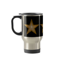 Gold Star 3 stars travel/commuter mug black