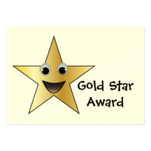 Gold Star Achievement Award for Children Business Card