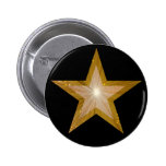 Gold Star button badge black