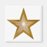 Gold Star fridge magnet square white