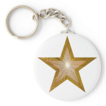 Gold Star keychain white