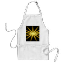 Gold star on black background apron