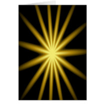 Gold star on black background card