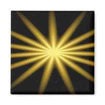 Gold star on black background fridge magnet