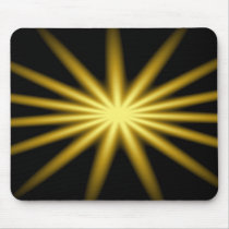 Gold star on black background mouse pad