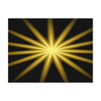 Gold star on black background postcards