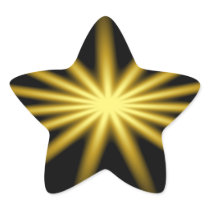 Gold star on black background star sticker