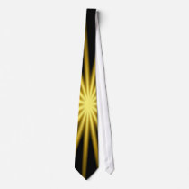Gold star on black background neck ties