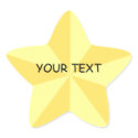 Gold Star Star Shape Sticker Template