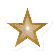 Gold Star star-shape sticker white