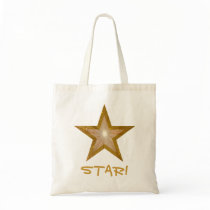 Gold Star 'two tone' 'STAR!' tote bag
