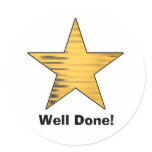 Gold Star Well Done stickers