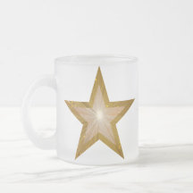 Gold Star  'Your Text' two tone mug white