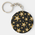 Gold Stars keychain black