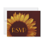 Gold  Sunflower RSVP Wedding Response Card Invitation