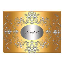Gold Sweet 16 Elegant Birthday Invitation