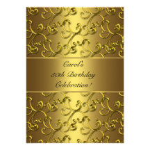 Gold Swirl Gold Anniversary Birthday Party Custom Announcement