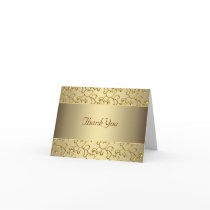 Gold Swirl Gold Thank You Cards