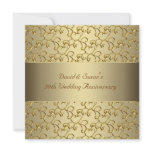 Gold Swirls Gold 50th Wedding Anniversary Party Personalized Announcements