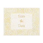 Gold Swirls Save the Date Postcard