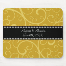 gold swirls wedding favors mouse pads