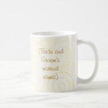 Gold Swirls Wedding Mug