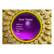 GOLD THRACIAN DISC MONOGRAM  Purple Amethyst Gem Business Card
