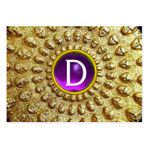 GOLD THRACIAN DISC MONOGRAM  Purple Amethyst Gem Business Card Template