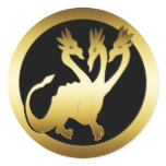 GOLD THREE HEADED DRAGON stickers