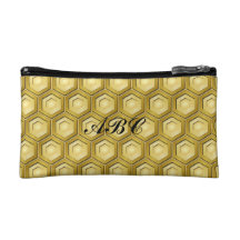 Gold Tiled Hex Cosmetics Bag Makeup Bag
