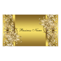 Gold Victorian Flower Elegant Gold Business Card Template