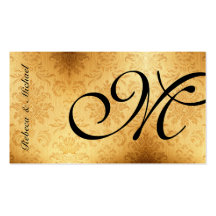 Gold Vintage Elegant RSVP Card Business Card Templates