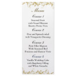 gold  Wedding menu Customised Rack Card