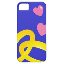 Gold wedding rings bands with love hearts iPhone 5 case