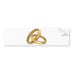 Gold Wedding Rings Intertwined bumper stickers