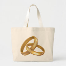 Gold Wedding Rings Intertwined Tote Bags