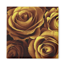 GOLD Wedding Rose Bouquet Refrigerator Magnets