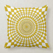 gold & White Geometric Circle Throw Pillow pillows