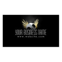 Gold Wings Soccer Ball Business Card
