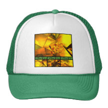 Gold With Green Mesh Hats