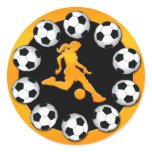Gold Woman Soccer Player stickers