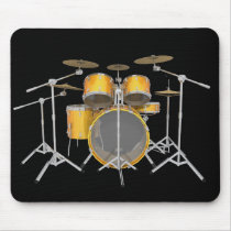 Gold / Yellow Drum Kit: Mousepad