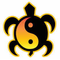 Gold Yin Yang Turtle Ornament Acrylic Cut Outs