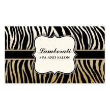 Gold Zebra Print Hair Stylist Hairdresser Salon Business Card Templates