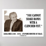Golda Meir You Cannot Shake Hands Clenched Fist Print