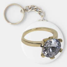 GoldDiamondRing112409 Key Chains