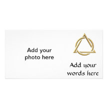 Golden "3-D" Holy Trinity Symbol Personalised Photo Card