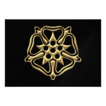 Golden "3-D" Rose Symbol Invites